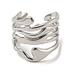 304 Stainless Steel Open Cuff Ring RJEW-C067-06P-2