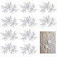 BENECREAT 10pcs Flower Sequence Lace Applique White 3D Applique sew on Patches Embroidery Trim for Bridal Veil Headwear DIY-BC0009-35-1