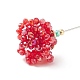 Épinglette fleur en perles de verre tressées JEWB-TA00003-4