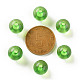 透明なアクリルビーズ  ラウンド  芝生の緑  10x9mm  穴：2mm  約940個/500g MACR-S370-A10mm-734-3