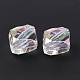 Perlas de acrílico transparentes iridiscentes arco iris chapado uv PACR-M003-01F-4