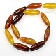 Natural Agate Rice Bead Strands G-N0073-10x30mm-13-2