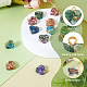 14 pièces 7 couleurs résine transparente jaspe impérial naturel pendentifs de puces teints G-TA0001-39-6