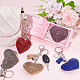 CRASPIRE 9Pcs 9 Color Heart Keychain Pendants Bling Rhinestone Keychains Alloy Key Rings Clip Accessories with Tassel Round Ball Lobster Clasp for Valentine's Day Women Girls Bags Craft Decoration KEYC-CP0001-10-5