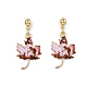 Boucles d'oreilles pendantes en alliage sur le thème de l'automne EJEW-G148-24G-04-2