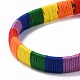 Braccialetto orgoglio arcobaleno BJEW-F419-05-2