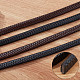 GORGECRAFT 2 Yards 12mm Fold Flat Braided Genuine Leather Strap Cord Leather String Lace Strips Braiding String Roll for Jewelry Making DIY Craft Braided Bracelets Belts Keychains(Black) WL-WH0003-09B-5