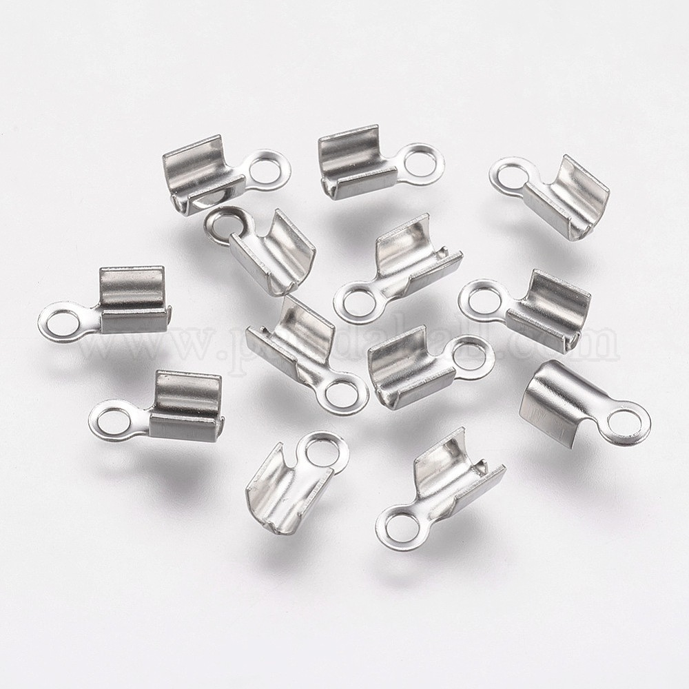 Wholesale 304 Stainless Steel Folding Crimp Ends - Pandahall.com