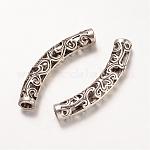 Tibetan Style Alloy Tube Beads, Antique Silver, 36.5x6x5mm, Hole: 3mm