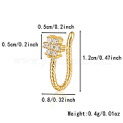 925 кольцо в носу в форме цветка из стерлингового серебра с прозрачным паве из циркония MA2524-13