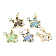 Подвески из латуни микропаве с фианитами и стеклом KK-F892-47G