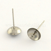 304 Stainless Steel Post Stud Earring Findings STAS-R063-41