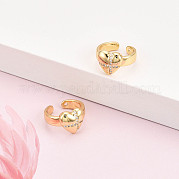 Латунные серьги-манжеты из прозрачного кубического циркония KK-T074-36G