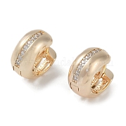 Серьги-кольца Huggie из прозрачного кубического циркония EJEW-L292-011G
