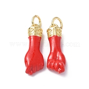 Эко-подвески с покрытием из латуни и эмали KK-F845-36G-01
