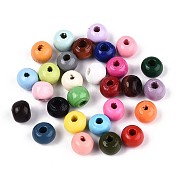 Расписные бусы из натурального дерева WOOD-T032-8mm-31