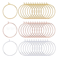 SUPERFINDINGS 300Pcs 5 Colors Wine Glass Rings Hoop Earrings Findings 31x25  mm Wine Glass Charm Rings Markers Wine Tasting Party Decoration for