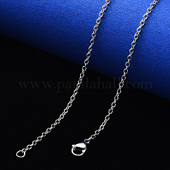 Collar de cadena de cable de acero inoxidable 304 que no se deslustra, con cierre de pinza, color acero inoxidable, 19.68 pulgada (50 cm), link: 2.5x2x0.5 mm