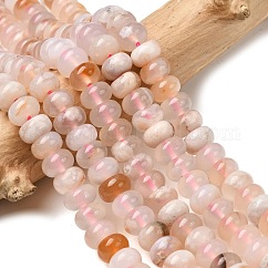 Granos de ágata de flor de cerezo natural hebras, rerondana plana, 8.5x5.5mm, agujero: 1 mm, aproximamente 73 pcs / cadena, 15.35'' (39 cm)