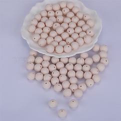 Cuentas focales redondas de silicona, blanco, 15mm, agujero: 2 mm