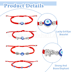 8шт 8 стиля лэмпворк сглаза плетеные браслеты из бисера набор BJEW-FI0001-45