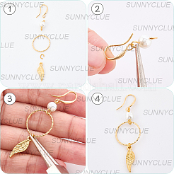 40 шт. 2 цвета латунные крючки для серег&nbsp;KK-SC0006-52