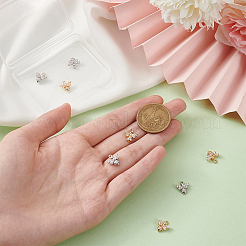 8 шт. 2 цвета латунные микро проложить прозрачные кубические циркониевые подвески KK-BC0010-04