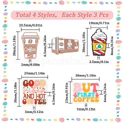 12 шт. 4 стильных экологически чистых силиконовых бусины для пищевых продуктов SIL-SC0001-77