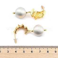 Круглые с подвесками-складочками из латуни EJEW-U055-14G