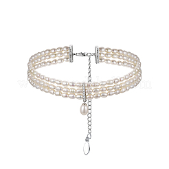 925 кулон из стерлингового серебра с прозрачными кубическими цирконами и натуральным пресноводным жемчугом в форме риса NU5776