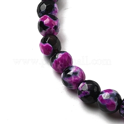 Эластичный браслет из натурального огненного агата и вулканического камня BJEW-JB08362