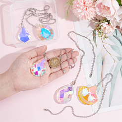 Удлинители цепи потолочного вентилятора в форме каплевидного стекла AJEW-BC00010