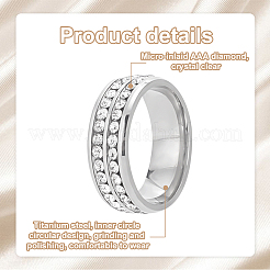 8 Stück 8 Stile Strass-Fingerringe-Set&nbsp;RJEW-AN0001-19