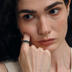 2 шт. 2-х цветные кольца из нержавеющей стали для женщин и мужчин RJEW-GO0001-01