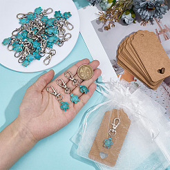 30 шт. синтетическая бирюзовая черепаха подвеска украшения&nbsp;HJEW-MA00016