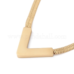 Collier pendentif lettre initiale v coquillage synthétique&nbsp;NJEW-G074-58G