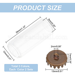 6 комплект подвесок в виде бутылок из прозрачного стекла двух цветов&nbsp;GLAA-PH0002-36