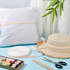 Полиэстеровая лента с узором в виде листьев&nbsp;OCOR-WH0101-156A