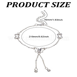 1 шт. сплав цепочка-бабочка браслеты на ногу&nbsp;AJEW-LP0007-81