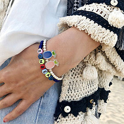 100 шт. 10-х цветные прозрачные эмалевые акриловые бусины&nbsp;TACR-CD0001-09