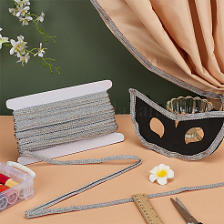 ポリエステル カーテン レース トリマー リボン  ウェーブエッジのポリエステル刺繍レースリボン  銀  1/2インチ（12mm）  約15.86ヤード（14.5m）/ pc&nbsp;DIY-WH0700-05B
