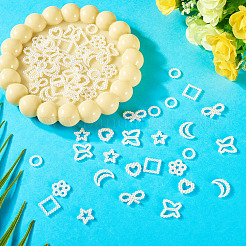 80 шт. 8 стиля кабошонов из искусственного жемчуга из смолы RESI-TA0003-88