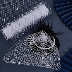 Эластичные ленты из полиэстера с декоративной сеткой DIY-GF0009-01B