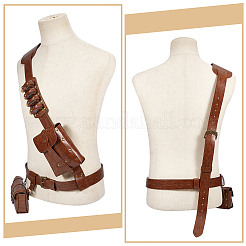 Sac ceinture médiéval en cuir PU pour deux bouteilles&nbsp;AJEW-WH0816-501A