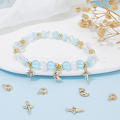 18шт 3 стиля латунные микропаве кубические циркониевые подвески KK-BBC0011-54