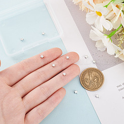 10 шт. 925 бусины из стерлингового серебра с родиевым покрытием FIND-GO0002-59