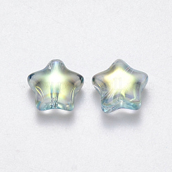 Perles de verre peintes par pulvérisation transparent&nbsp;GLAA-R211-04-G01