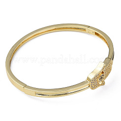 Браслет на петлях с кубическим цирконием и хамсой BJEW-N012-033