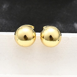 Круглые серьги-гвоздики из латуни с гальваническим покрытием для женщин EJEW-F294-08F-G