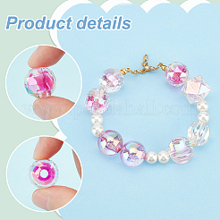 72шт 12 стиля УФ-покрытие прозрачные акриловые бусины TACR-PH0001-57C